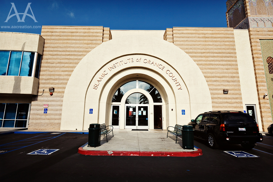 A shot of the front of the Islamic Institute of Orange County